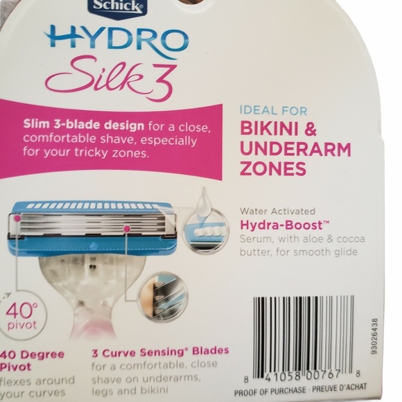 Schick Hydro Silk 3 Razor refill 4 Blades Ideal for Bikini & Underarms New - Picture 4 of 4